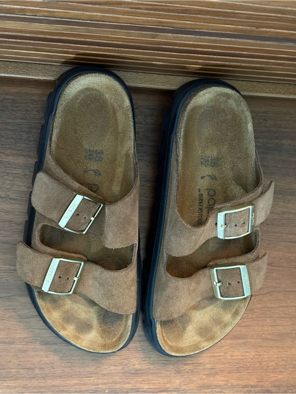 Birkenstock Papillon Brown Suede Slide Sandals Size 38 - Picture 4 of 7